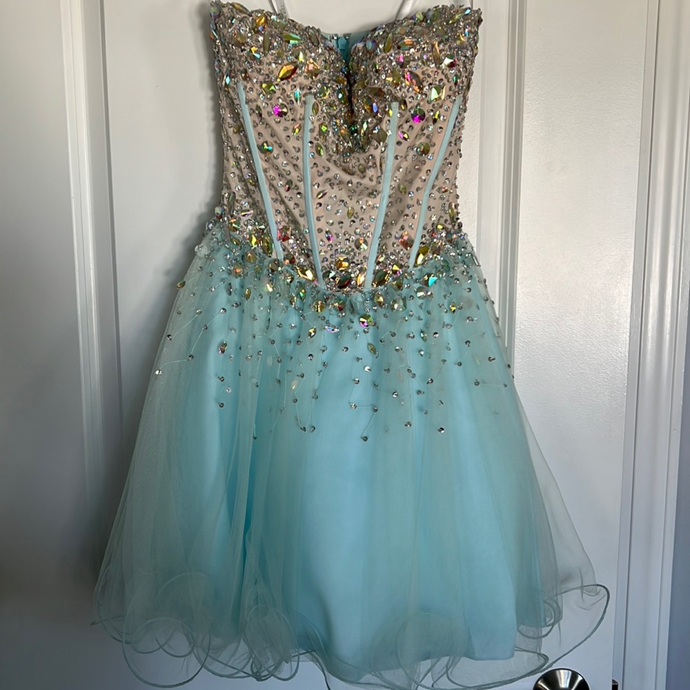 Embellished Strapless Semi-Formal/Formal Dress